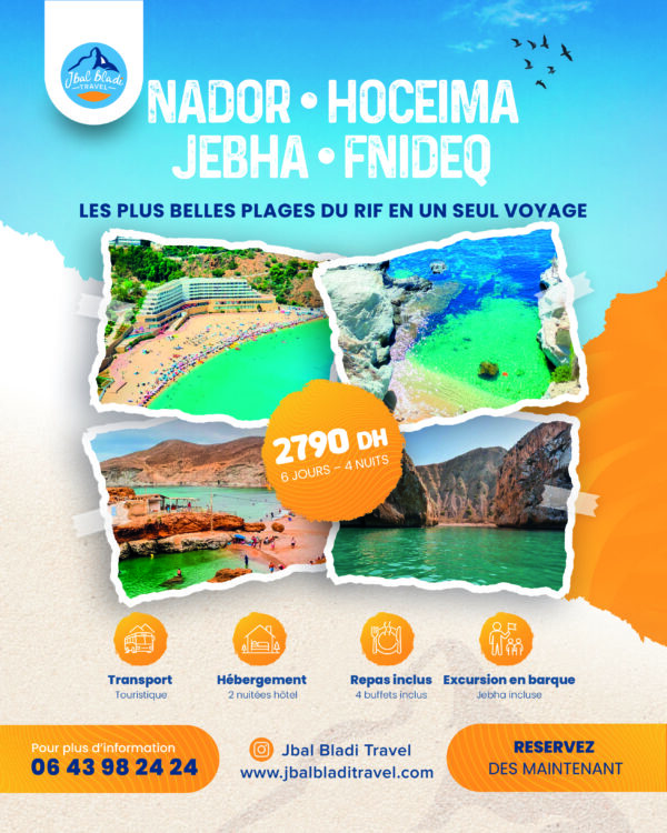 Explore le Nord – De Saïdia à M’diq en 6 Jours / 4 Nuits inoubliables