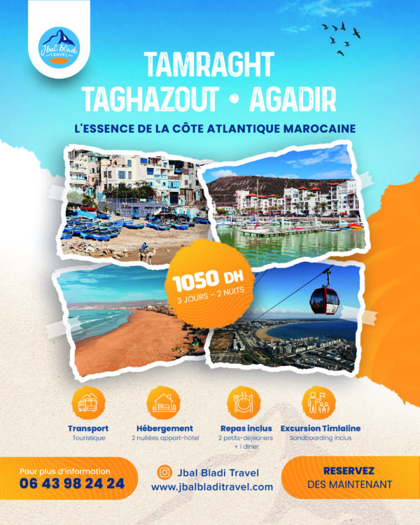 Week-end à Tamraght, Taghazout & Agadir – 3 Jours / 2 Nuitées